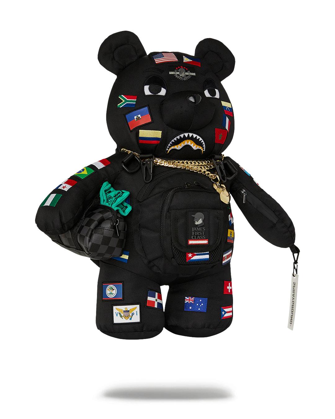 Sprayground JAMES FIRST CLASS GLOBAL FLAGS MONEYBEAR BACKPACK