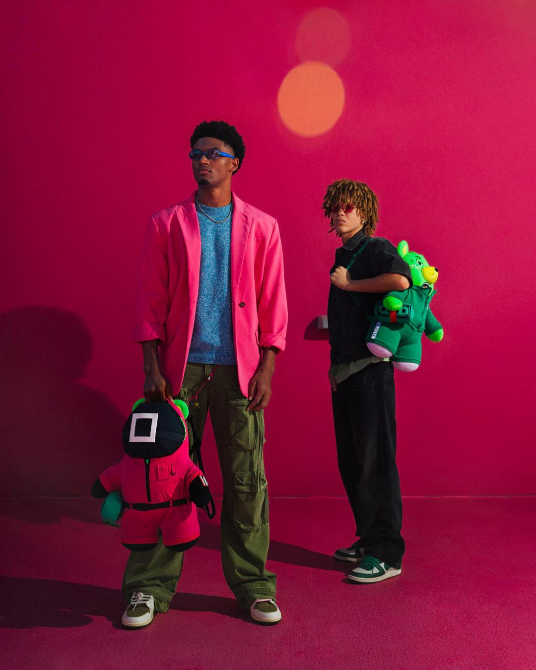 Sprayground SQUID GAME COLLAB PINK SOLDIERS BEAR BACKPACK