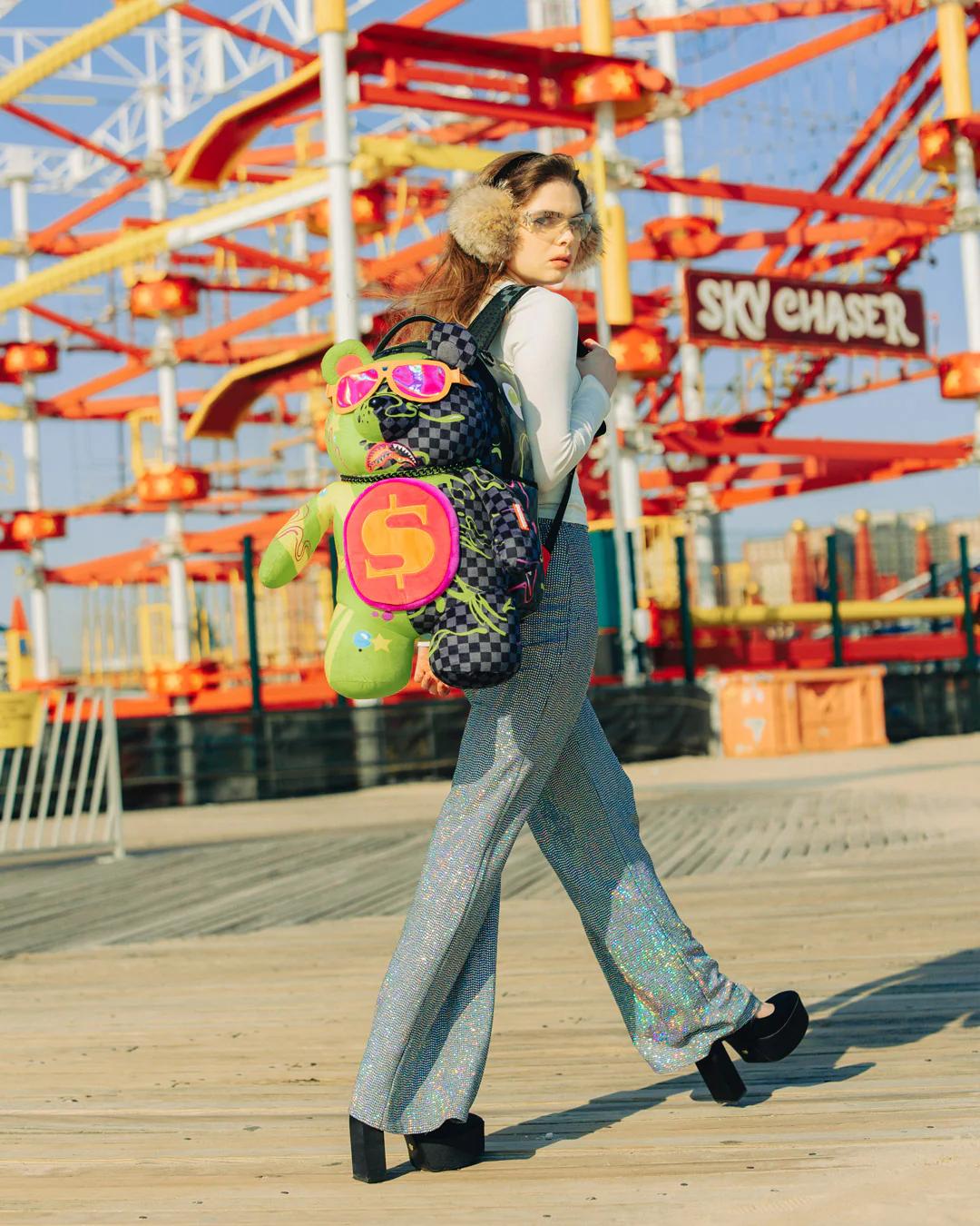 Sprayground SLIME DIME MONEYBEAR TEDDYBEAR ON BACKPACK