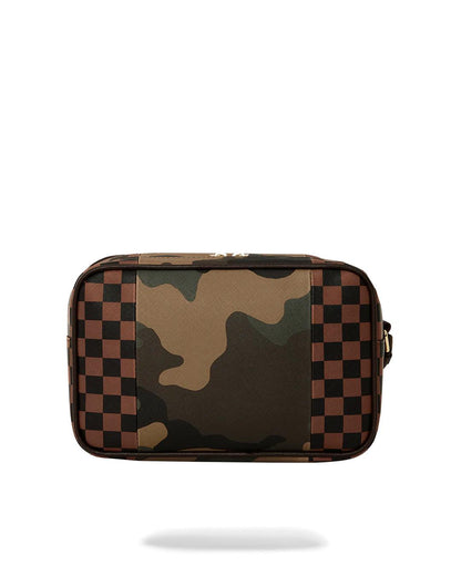 Sprayground EXTERIOR GOLD ZIP POCKET SHARKS IN PARIS TOILETRY BRICKSIDE BAG