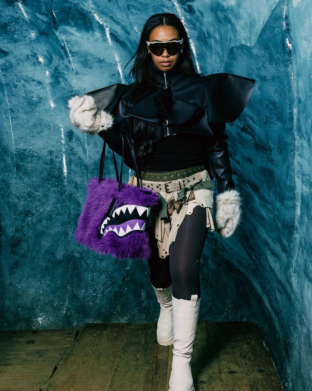 Sprayground FURZILLA SHARK (PURP) TOTE