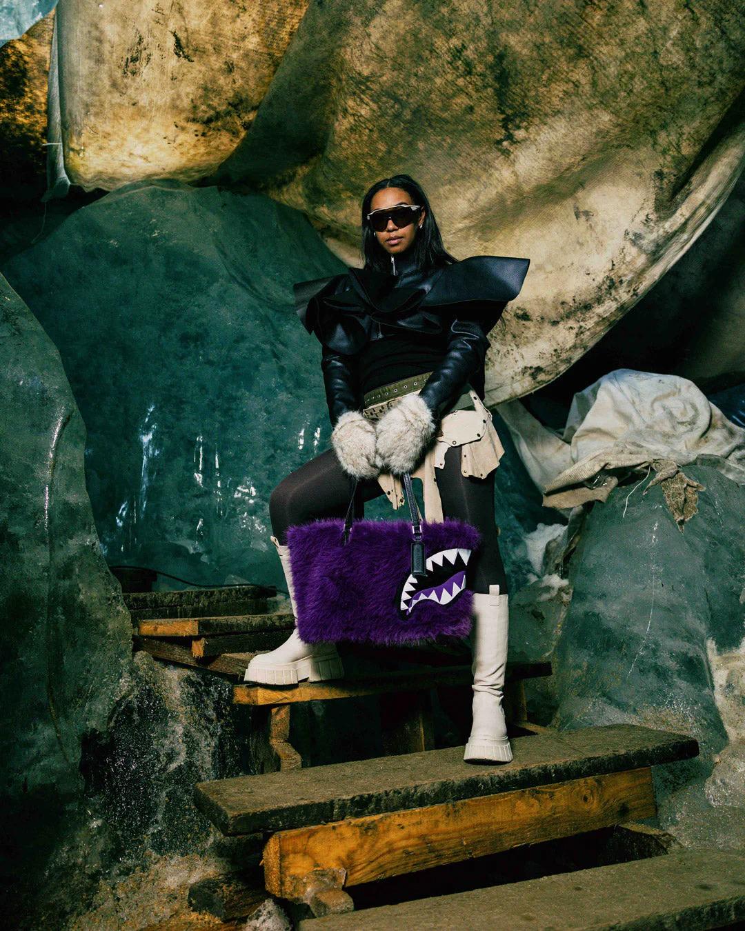 Sprayground FURZILLA SHARK (PURP) TOTE