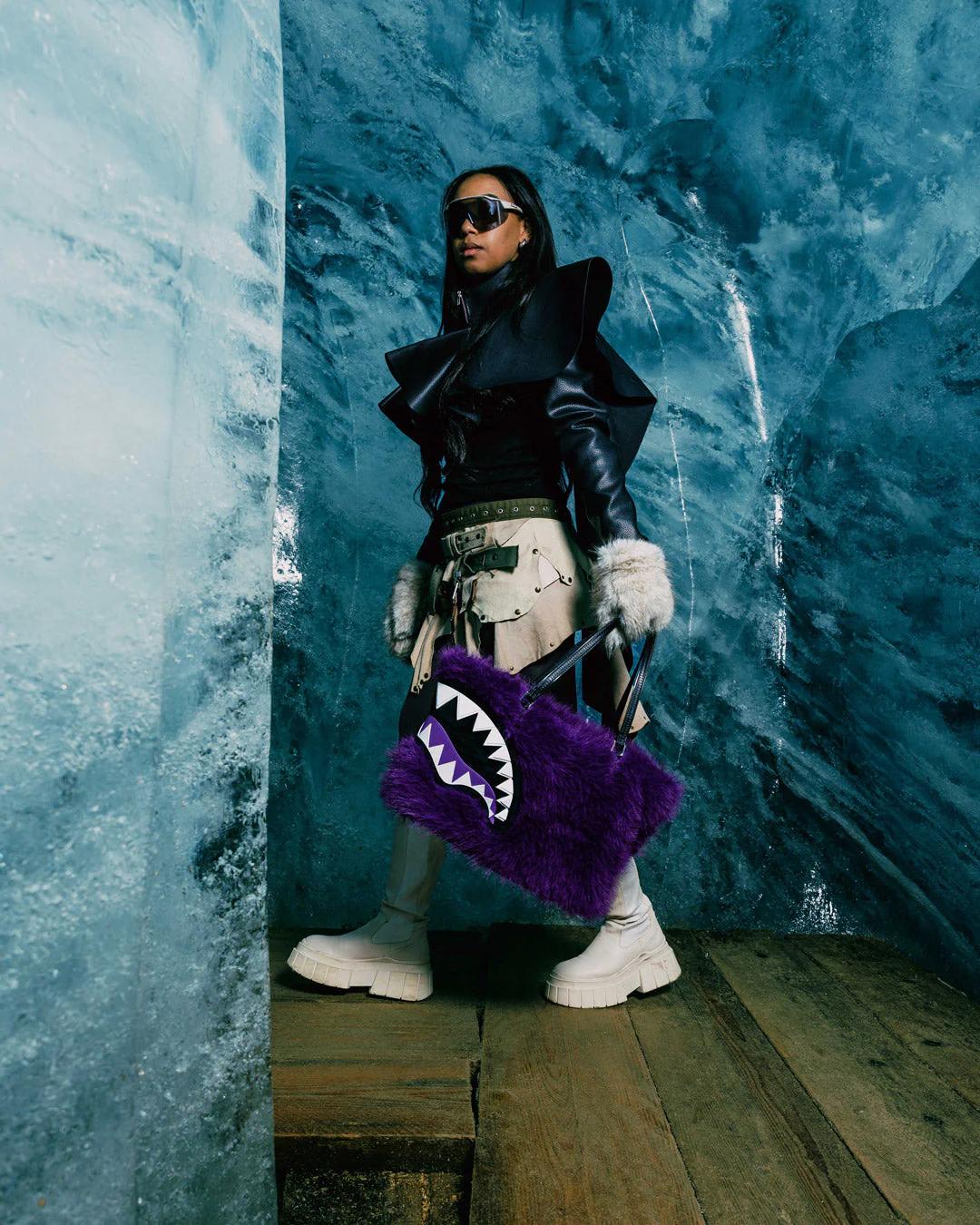Sprayground FURZILLA SHARK (PURP) TOTE