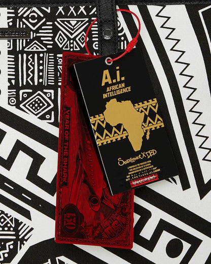 Sprayground A.I. AFRICAN INTELLIGENCE THE SKYHAWK WING TOTE - SANDFLOWER COLLAB