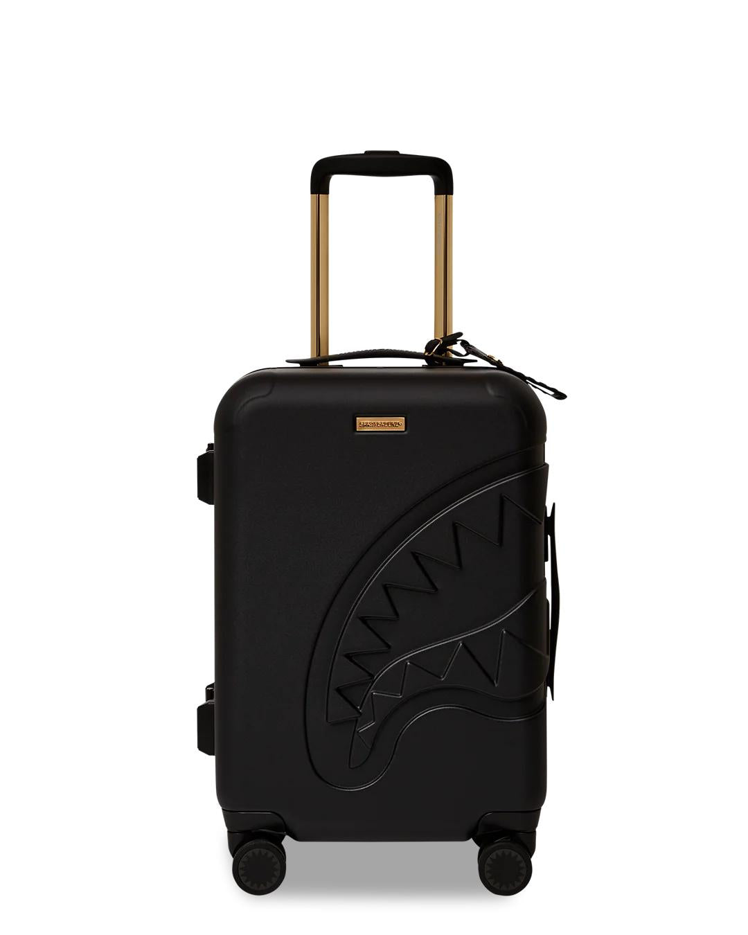 Sprayground REALITY CHECK SHARKITECTURE CARRY-ON JETBLACK LUGGAGE (GOLD HARDWARE)