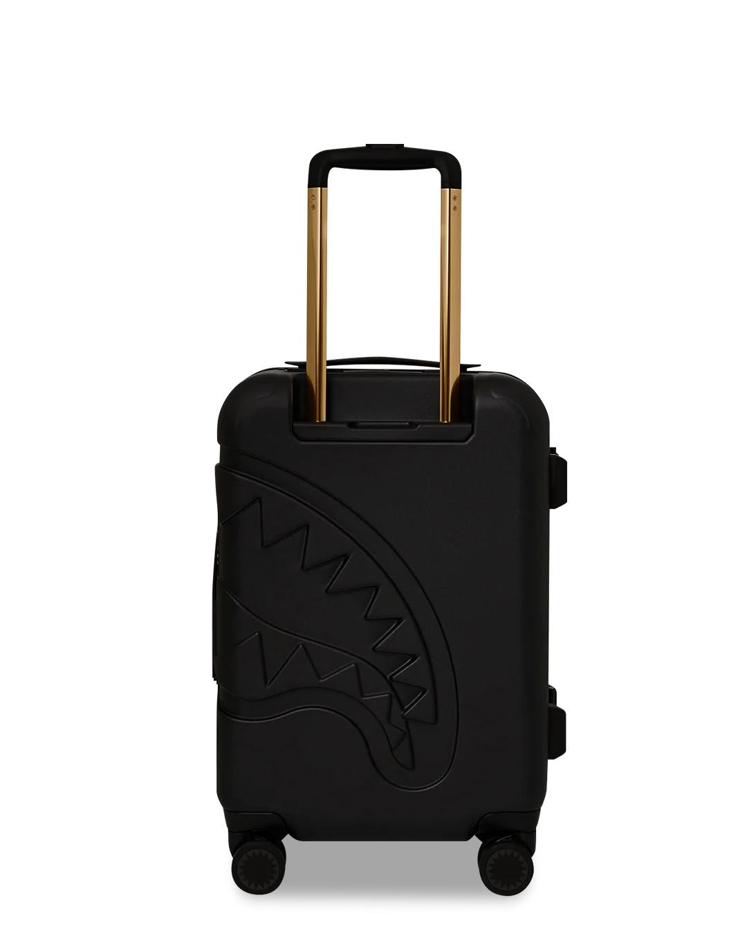 Sprayground REALITY CHECK SHARKITECTURE CARRY-ON JETBLACK LUGGAGE (GOLD HARDWARE)