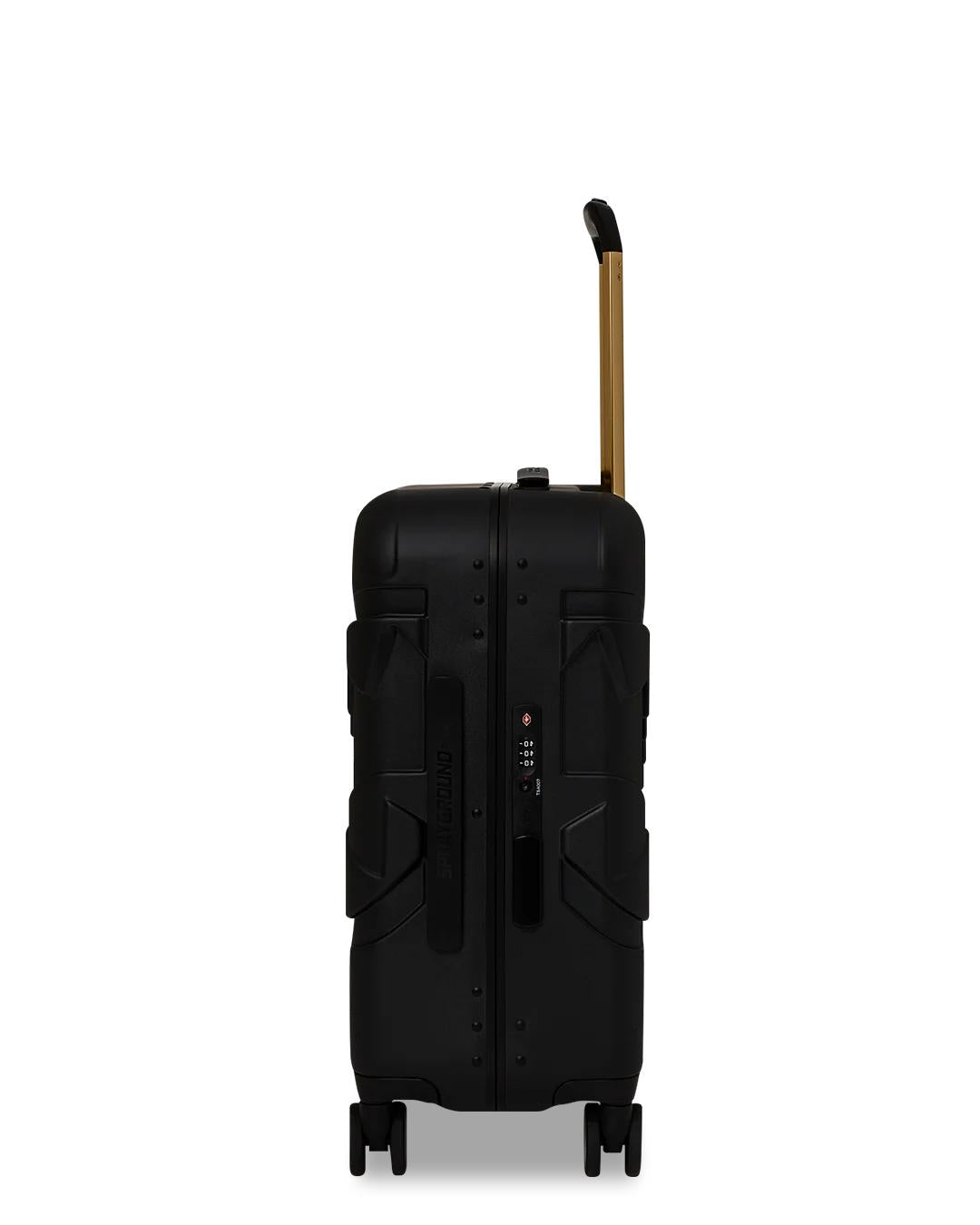 Sprayground REALITY CHECK SHARKITECTURE CARRY-ON JETBLACK LUGGAGE (GOLD HARDWARE)