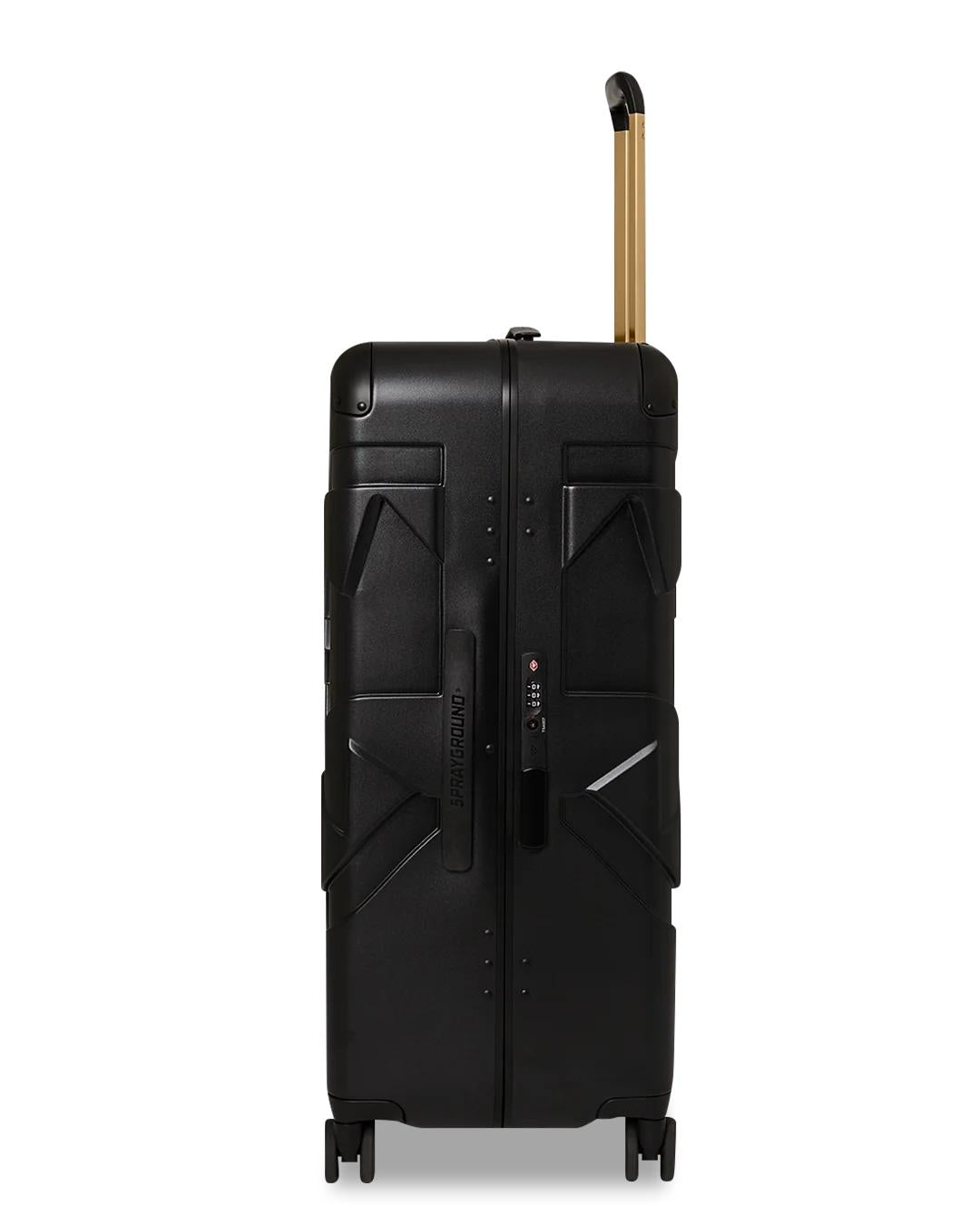 Sprayground REALITY CHECK SHARKITECTURE FULL-SIZE JETBLACK LUGGAGE (GOLD HARDWARE)