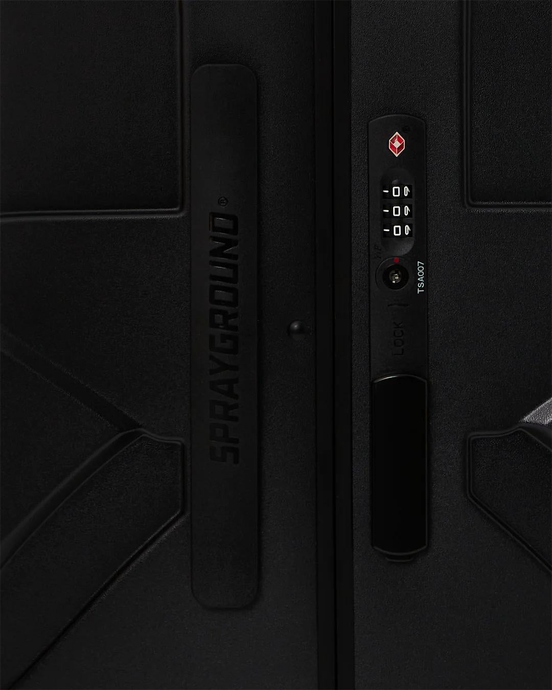 Sprayground REALITY CHECK SHARKITECTURE FULL-SIZE JETBLACK LUGGAGE (GUNMETAL HARDW