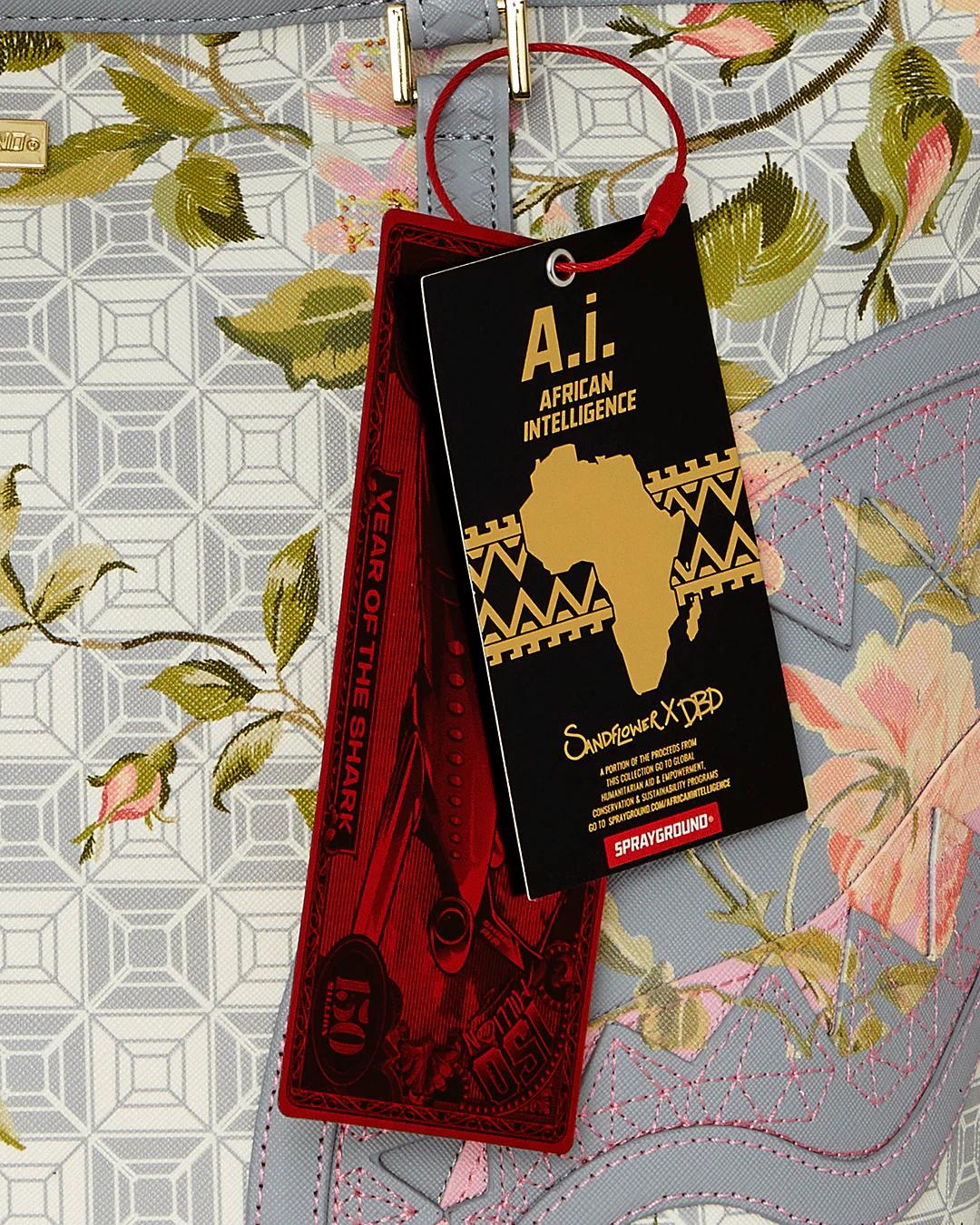 Sprayground A.I. AFRICAN INTELLIGENCE ELEGANT ENERGY TOTE - SANDFLOWER COLLAB