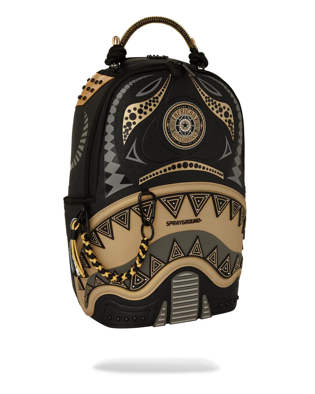 Sprayground A.I. AFRICAN INTELLIGENCE SHARKS OF THE GOLD OCEAN BACKPACK - SANDFLOW