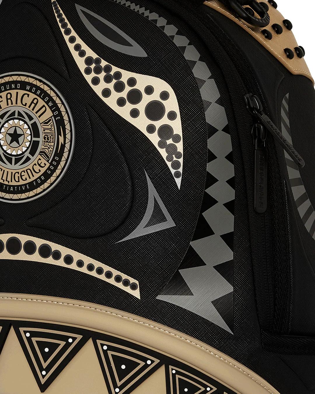 Sprayground A.I. AFRICAN INTELLIGENCE SHARKS OF THE GOLD OCEAN BACKPACK - SANDFLOW