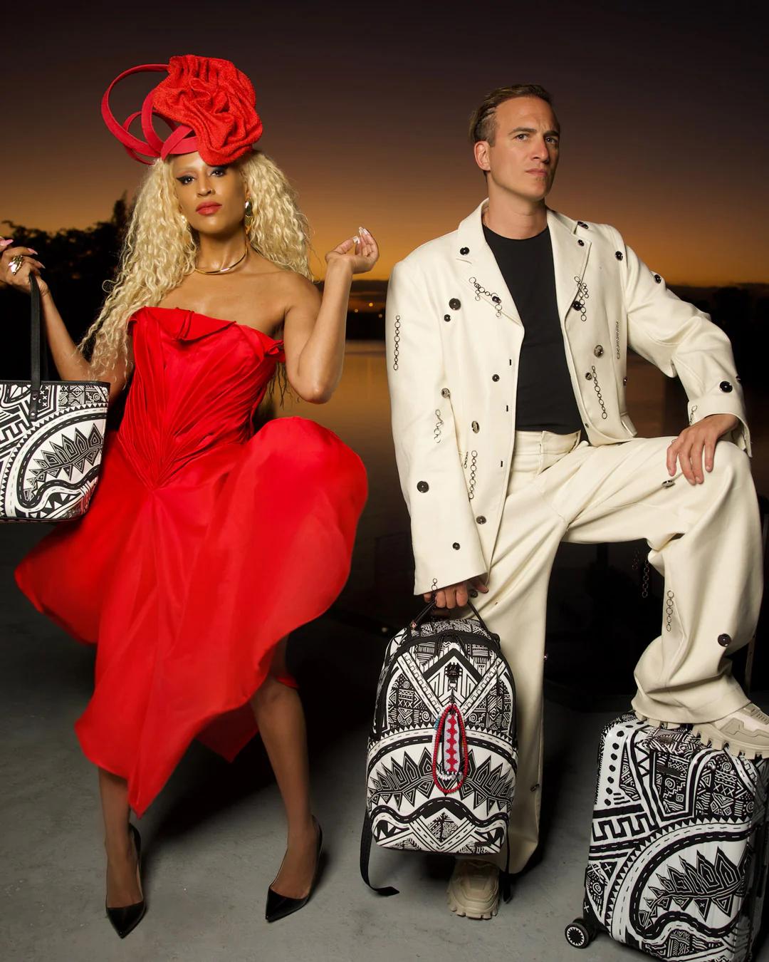 Sprayground A.I. AFRICAN INTELLIGENCE THE SKYHAWK BACKPACK - SANDFLOWER COLLAB