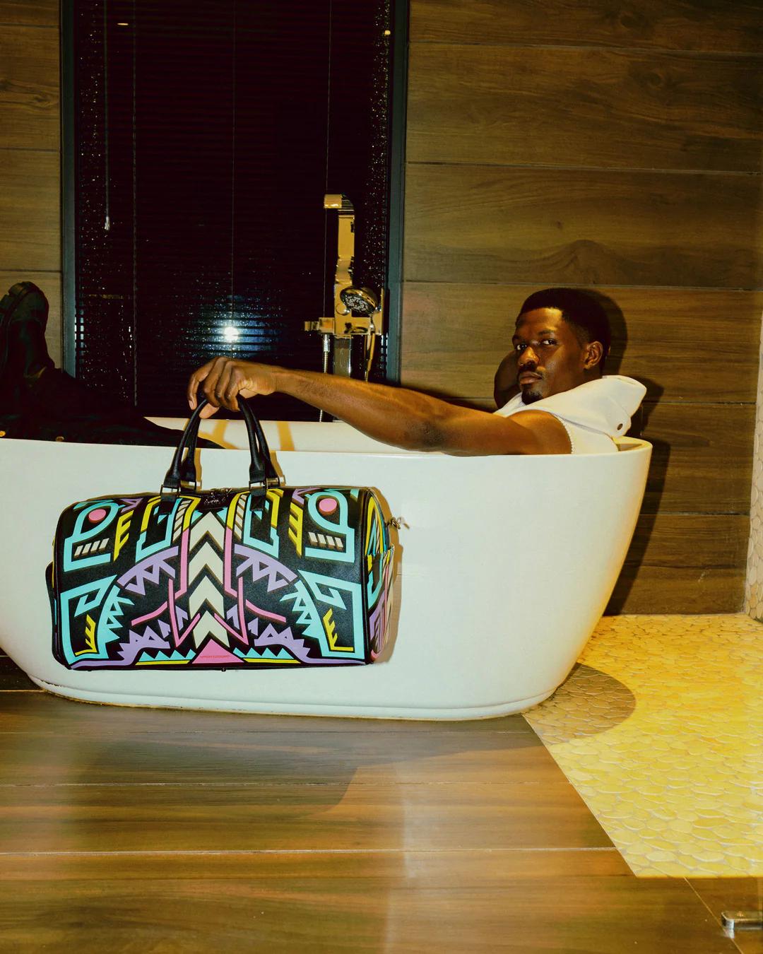 Sprayground A.I. PATH TO THE FUTURE III DUFFLE - SANDFLOWER COLLAB (GLOW IN THE DA