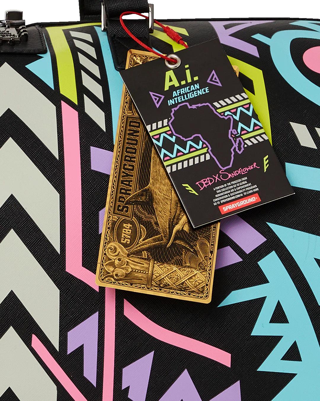 Sprayground A.I. PATH TO THE FUTURE III DUFFLE - SANDFLOWER COLLAB (GLOW IN THE DA
