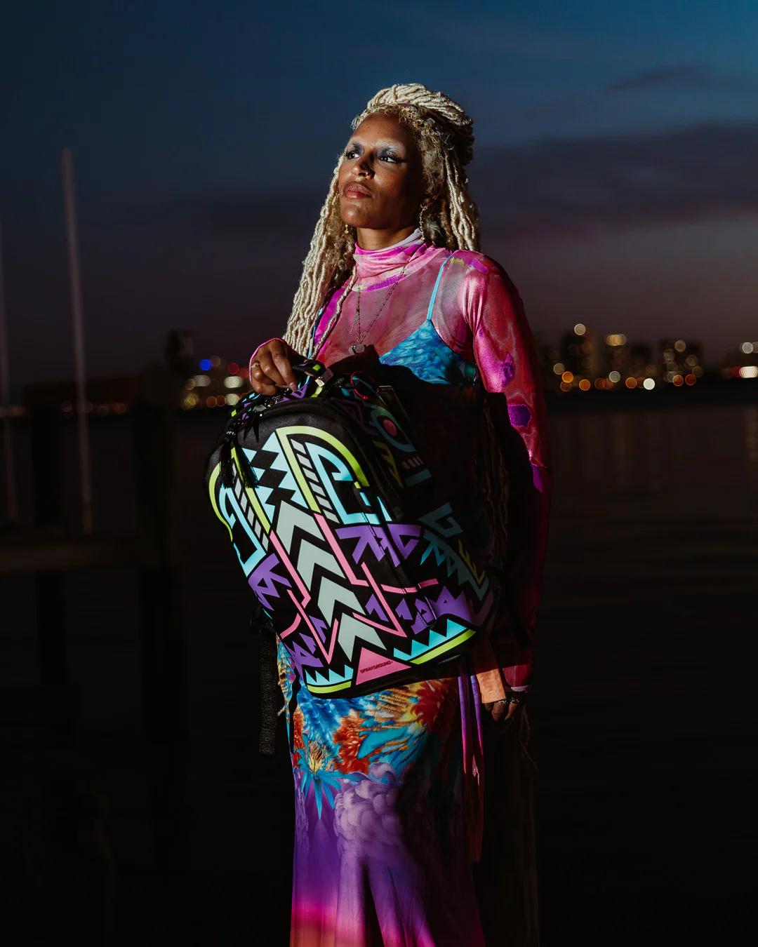 Sprayground A.I. PATH TO THE FUTURE III BACKPACK - SANDFLOWER COLLAB (GLOW IN THE