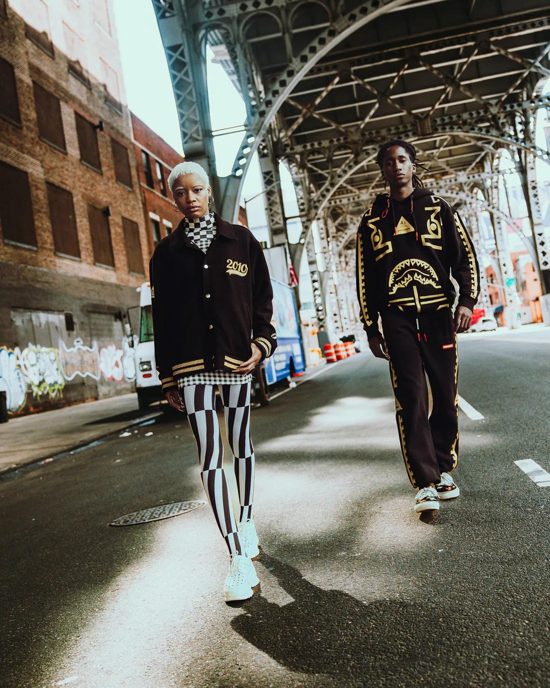 Sprayground A.I.9 AFRICAN INTELLIGENCE GUILDED LEOPARD - SANDFLOWER COLLAB VARSITY