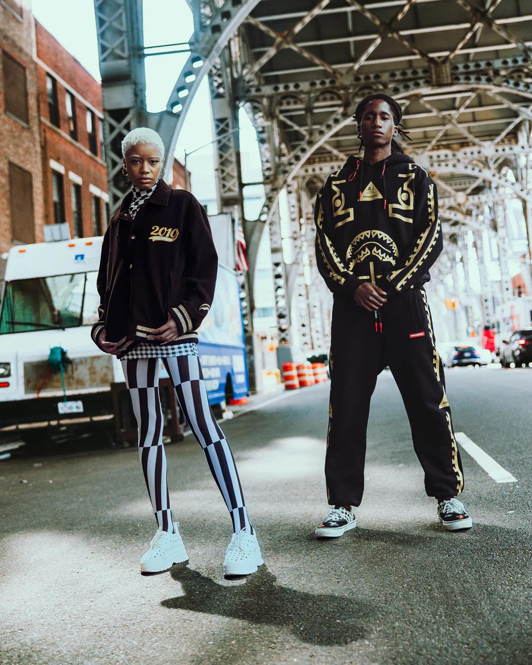 Sprayground A.I.9 AFRICAN INTELLIGENCE GUILDED LEOPARD - SANDFLOWER COLLAB VARSITY