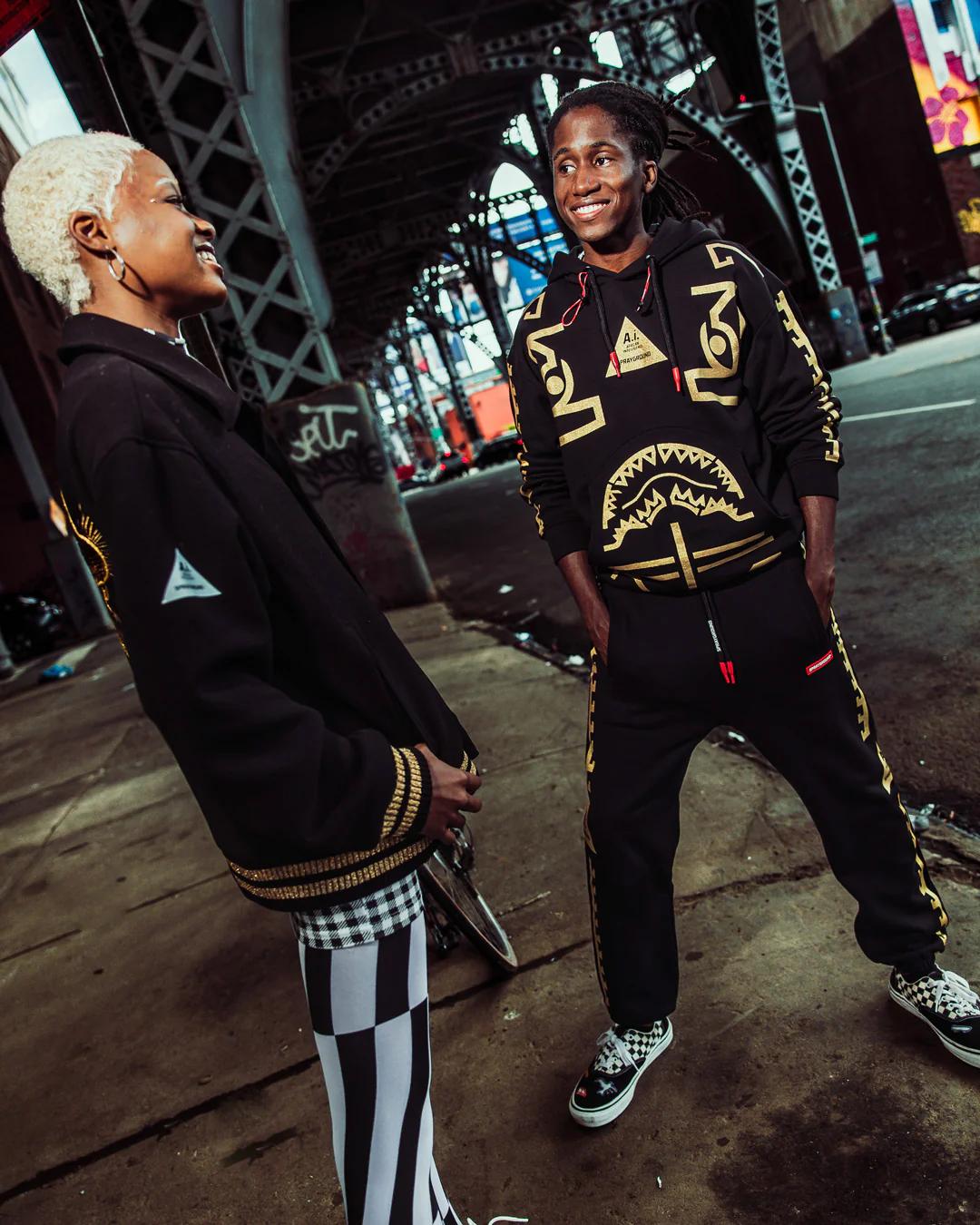 Sprayground A.I.9 AFRICAN INTELLIGENCE GUILDED LEOPARD - SANDFLOWER COLLAB VARSITY