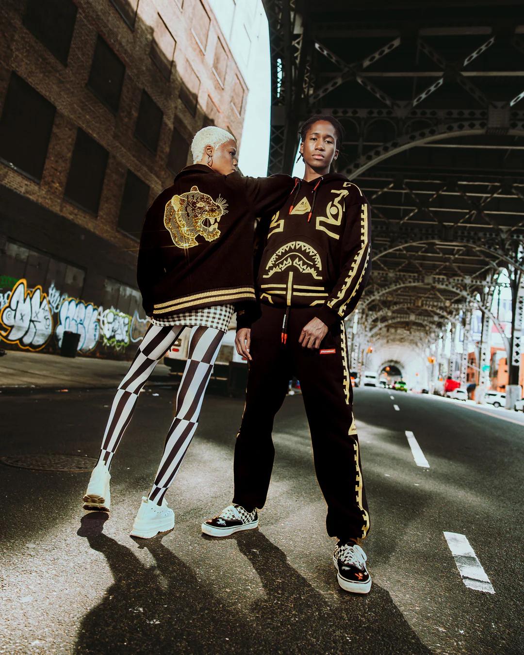 Sprayground A.I.9 AFRICAN INTELLIGENCE GUILDED LEOPARD - SANDFLOWER COLLAB VARSITY