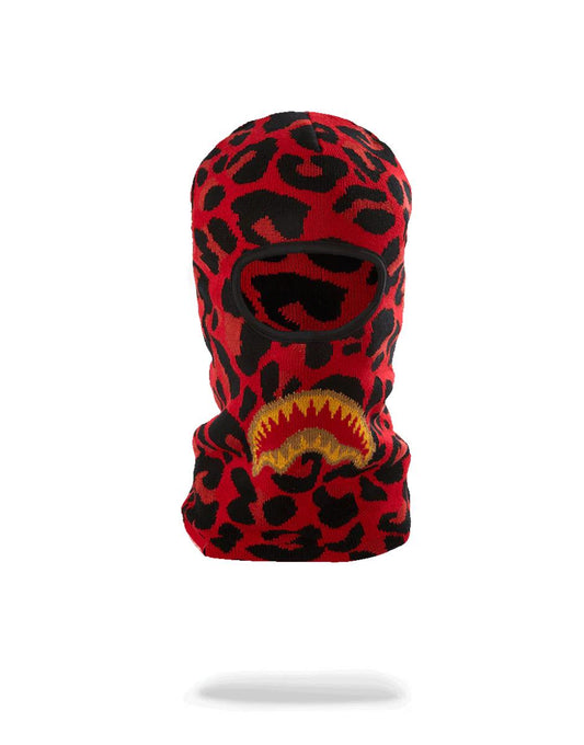 Sprayground RED LEOPARD GOLD SHARK MOUTH SKI MASK