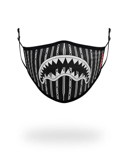 Sprayground ADULT REVERSE SHARKS IN PARIS (BLACK) FORM FITTING FACE MASK