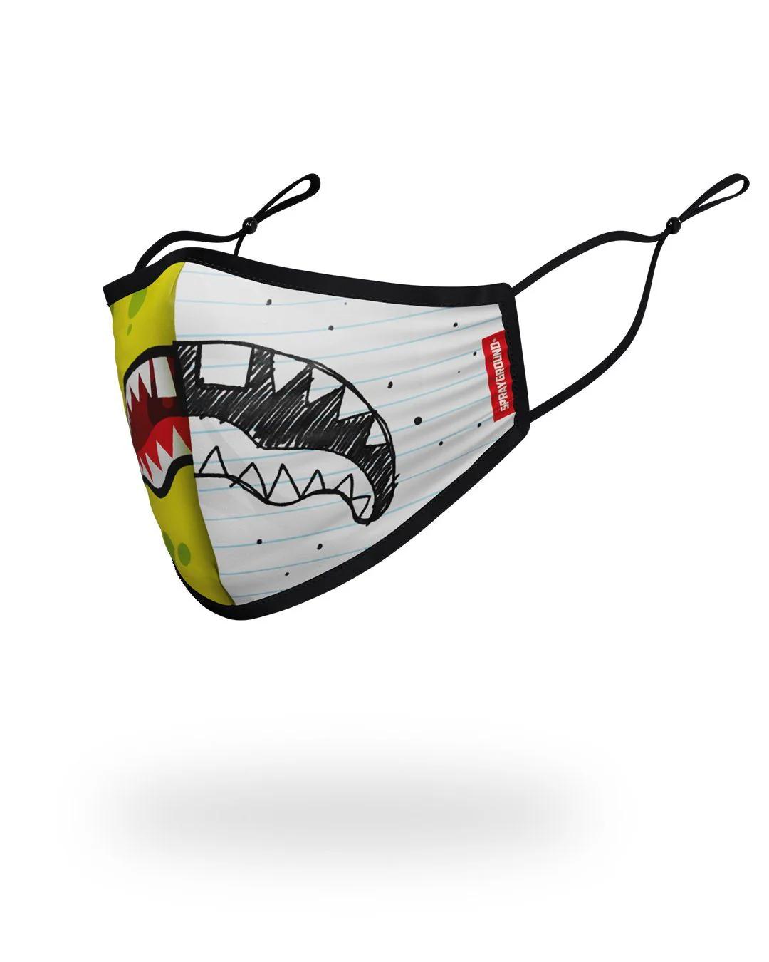 Sprayground ADULT DOODLEBOB SPLIT SHARK FORM FITTING FACE-COVERING