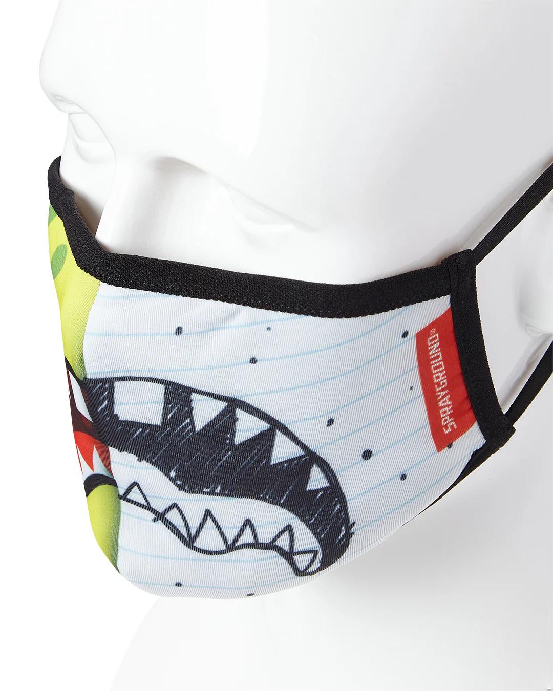 Sprayground ADULT DOODLEBOB SPLIT SHARK FORM FITTING FACE-COVERING