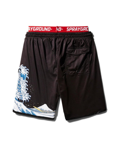 Sprayground DRAGON WAVE CORTO SWIM TRUNKS (BLACK)