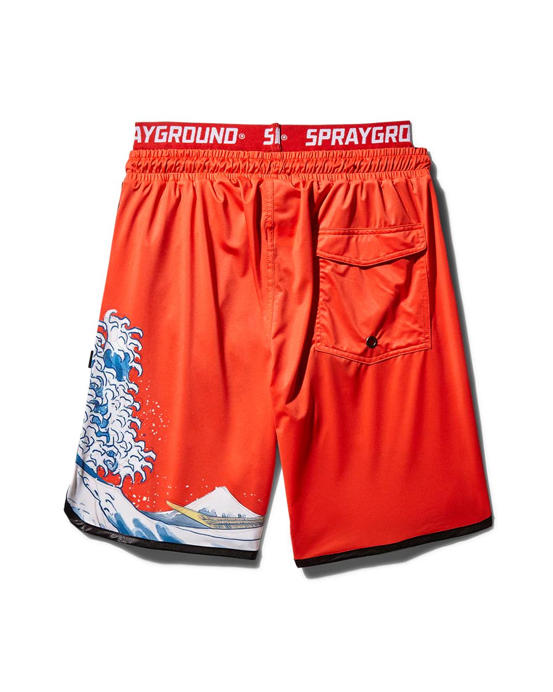 Sprayground JAPAN WAVE CORTO SWIM TRUNKS (RED)