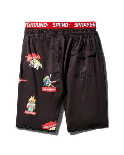 Sprayground PATCH ALL-IN CORTO SWIM TRUNKS (BLACK)