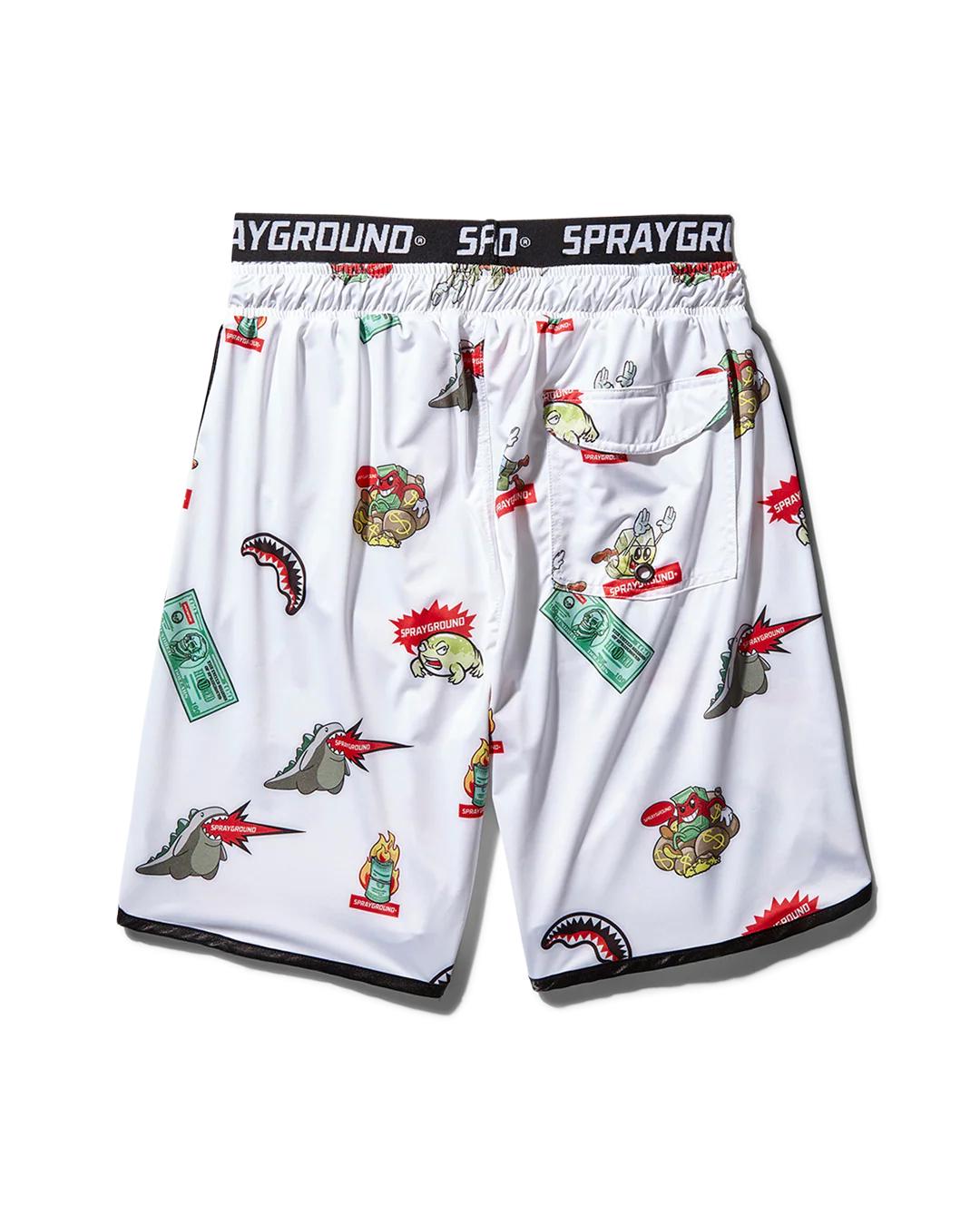 Sprayground PATCH ALL-IN CORTO SWIM TRUNKS (WHITE)