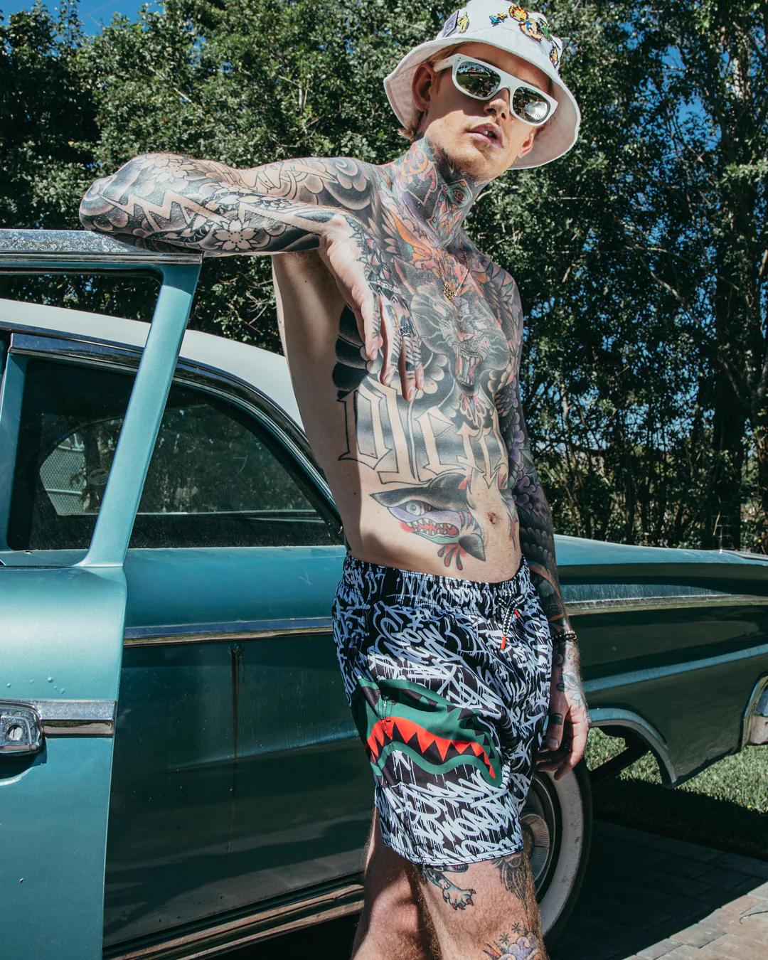 Sprayground SCRIBBLE SHARK SHOTO SWIM TRUNKS