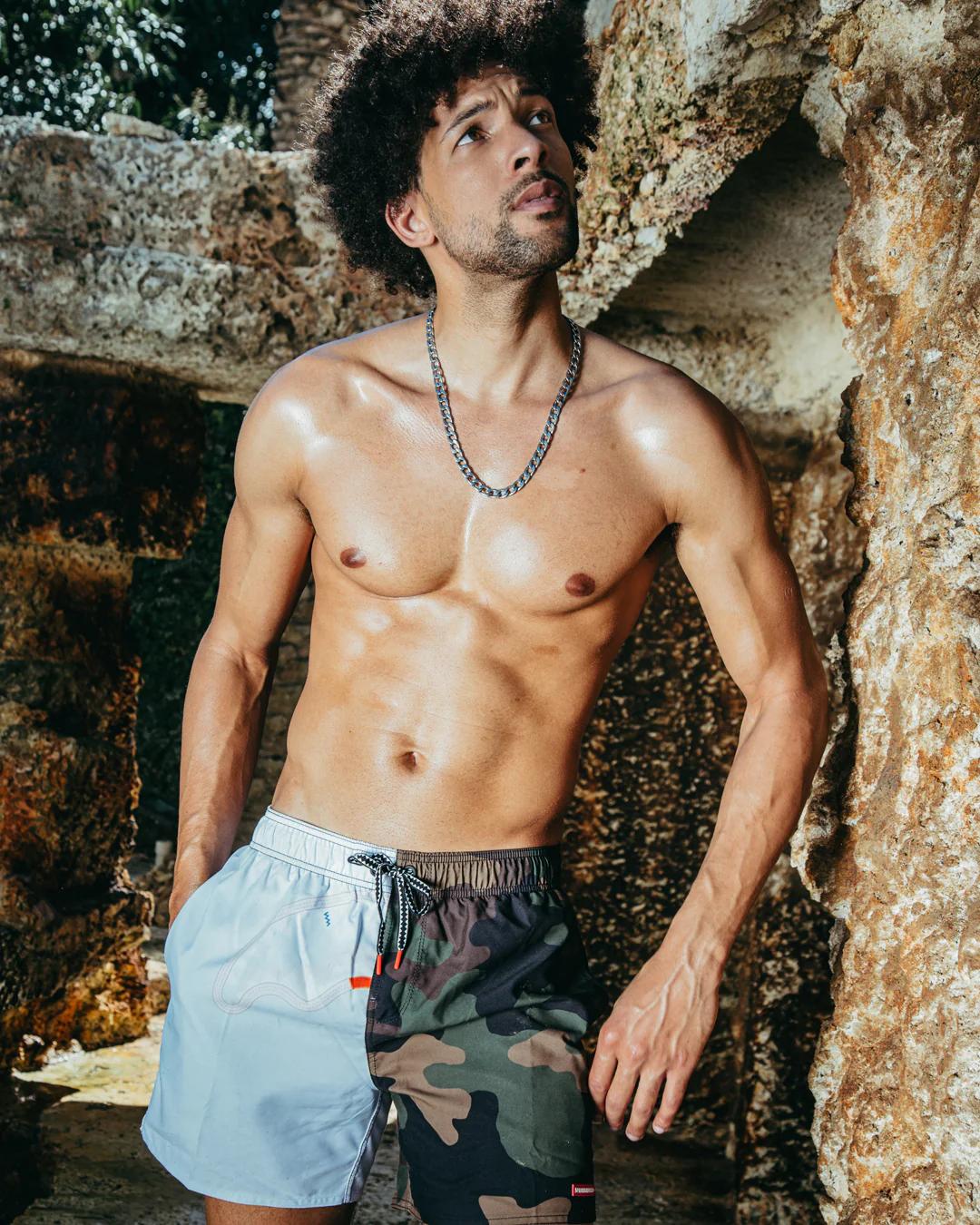 Sprayground SPLIT BITE CAMO SHOTO SWIM TRUNKS