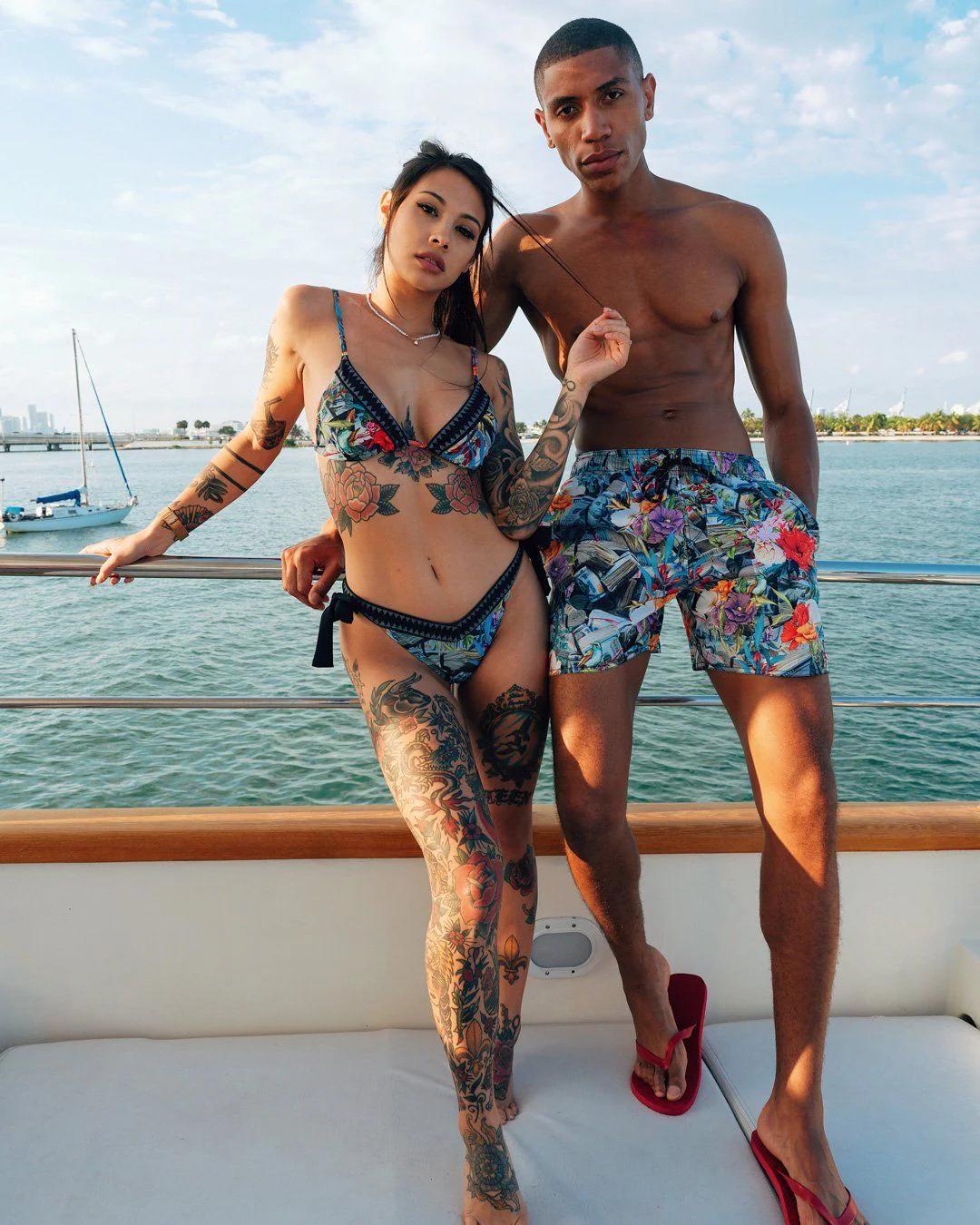 Sprayground FLORAL MONEY SHOTO SWIM TRUNKS