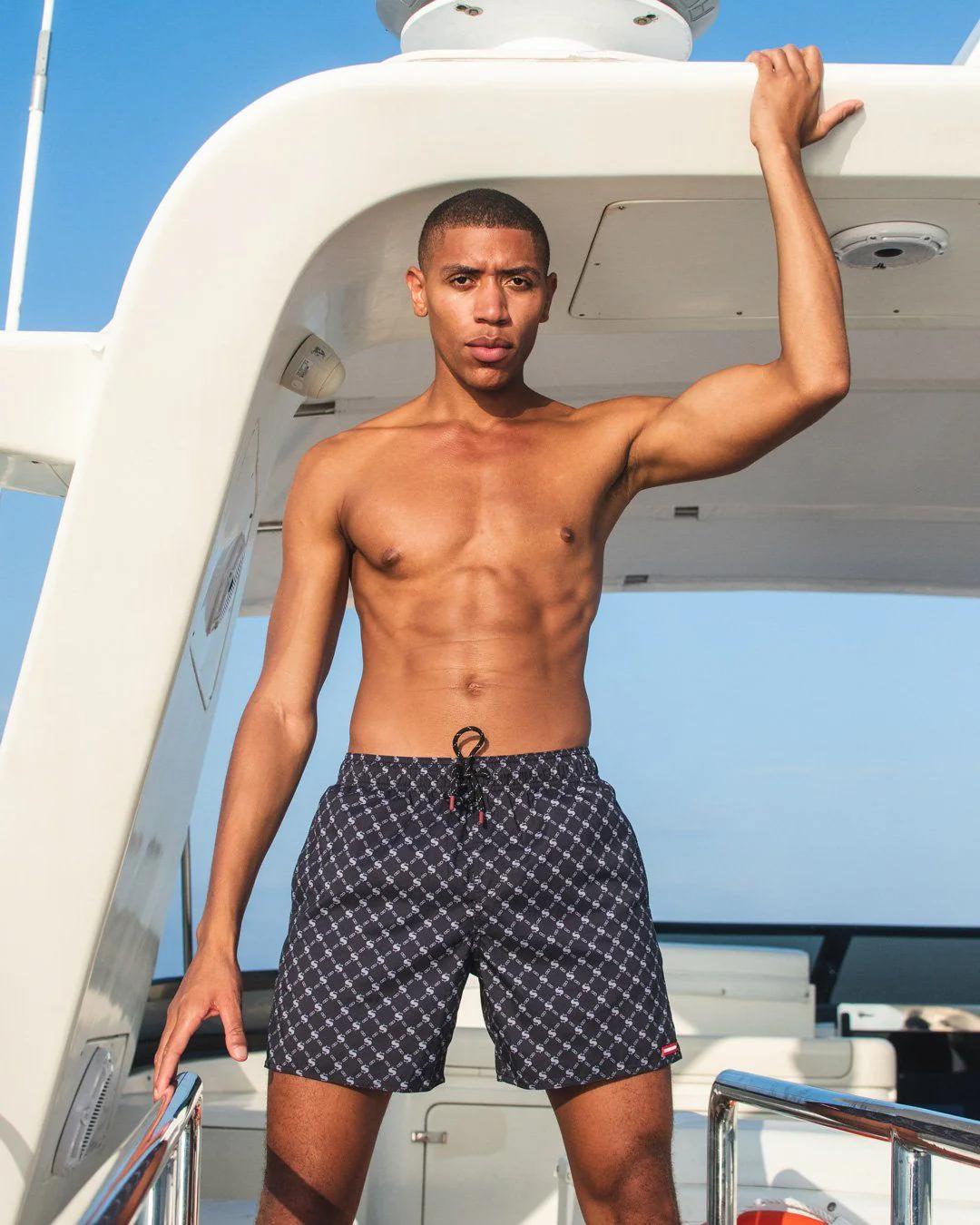 Sprayground MIDNIGHT MONEY PATTERN SHOTO SWIM TRUNKS
