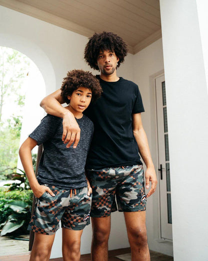 Sprayground KIDS CAMO CHECKERED SWIM TRUNKS