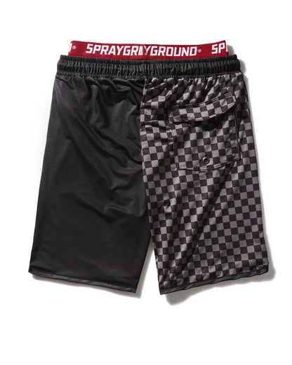 Sprayground GREY CHECKERED SPLIT CORTO SWIM TRUNKS