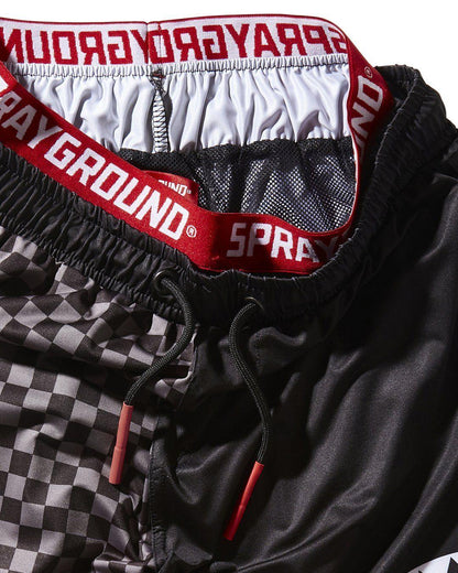 Sprayground GREY CHECKERED SPLIT CORTO SWIM TRUNKS