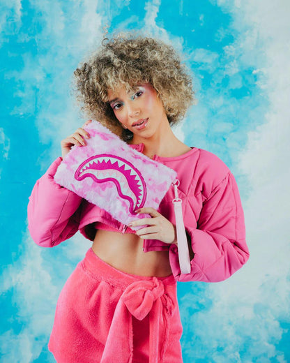 Sprayground FURRROCIOUS IN PINK CROSSOVER CLUTCH