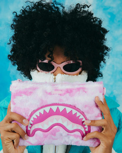 Sprayground FURRROCIOUS IN PINK CROSSOVER CLUTCH