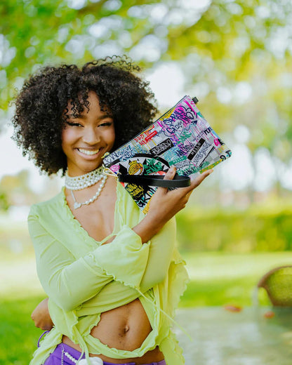 Sprayground CREATE ANOTHER DAY CROSSOVER CLUTCH W/ SHOULDER STRAP