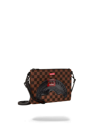 Sprayground SHARKS IN PARIS CLEAR FOR TAKEOFF CROSSOVER CLUTCH WITH STRAP