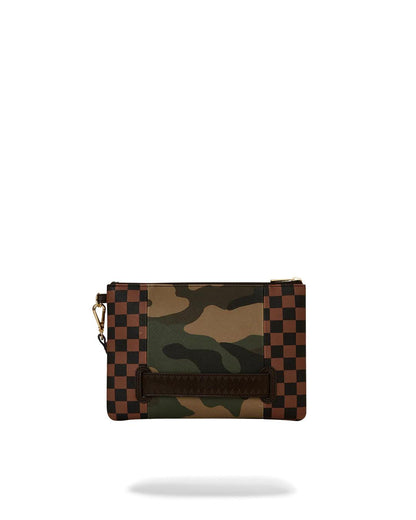 Sprayground EXTERIOR GOLD ZIP POCKET SHARKS IN PARIS CROSSOVER CLUTCH