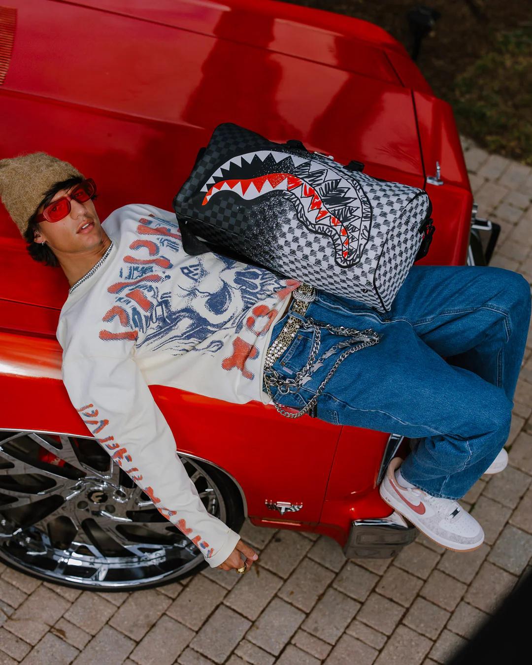 Sprayground SCRIBBLE DRIBBLE CHECK DUFFLE