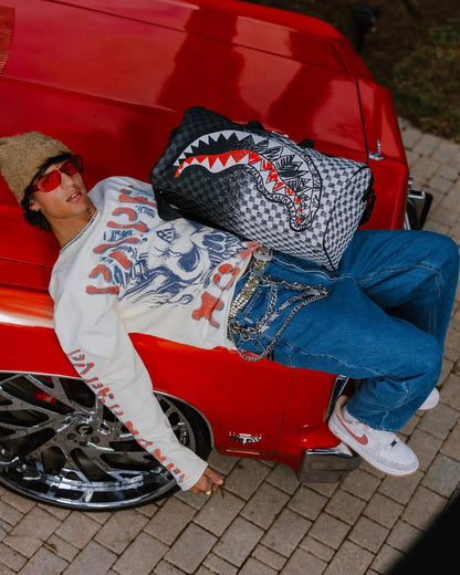 Sprayground SCRIBBLE DRIBBLE CHECK DUFFLE