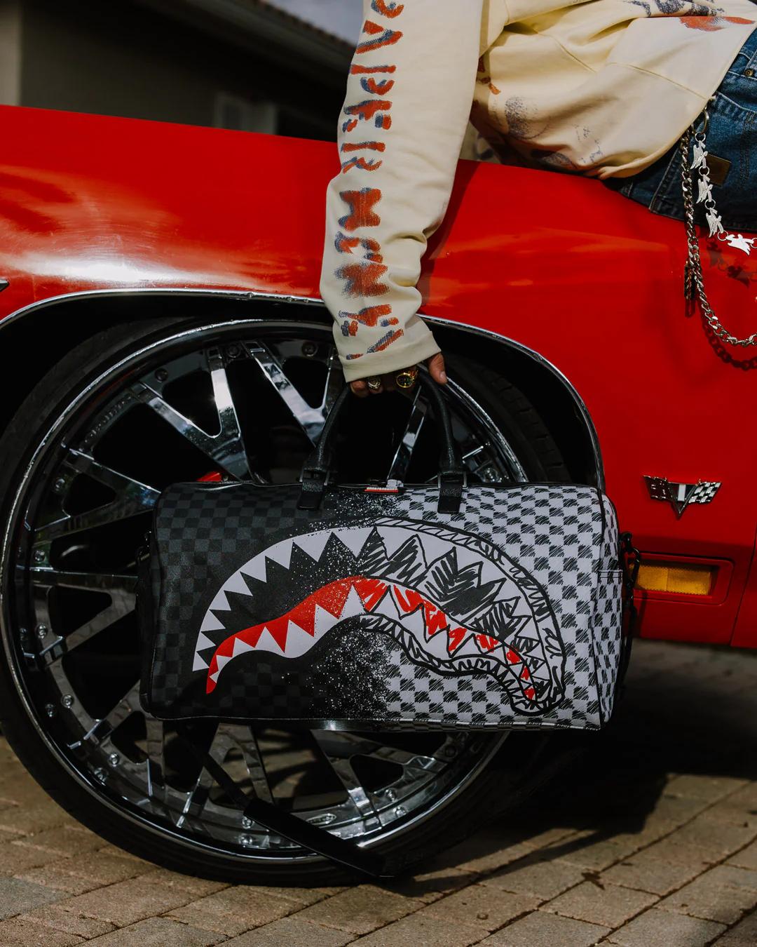 Sprayground SCRIBBLE DRIBBLE CHECK DUFFLE