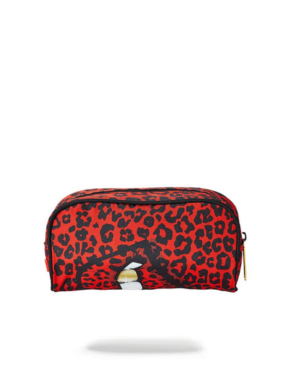 Sprayground RED LEOPARD LIPS PENCIL CASE