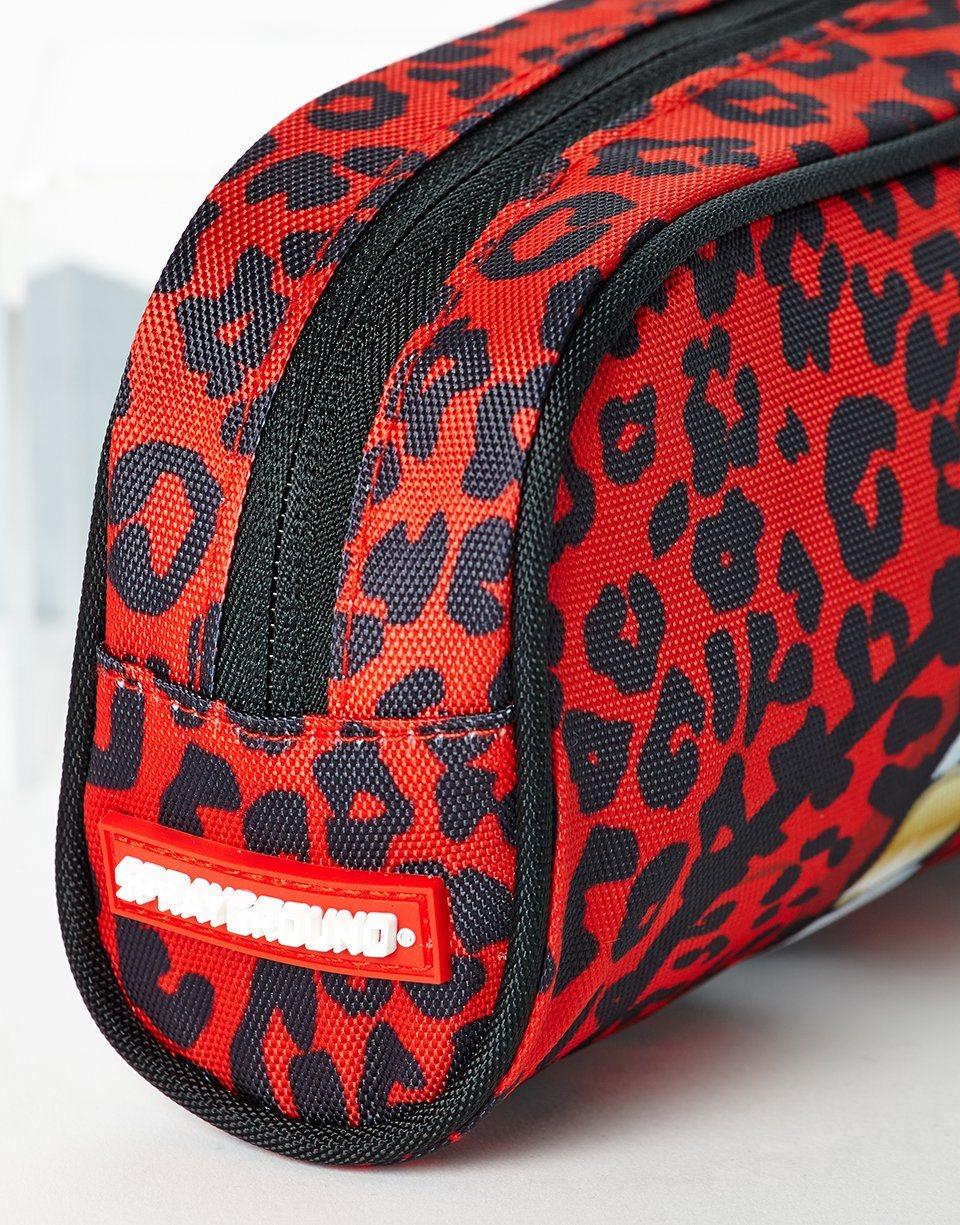 Sprayground RED LEOPARD LIPS PENCIL CASE