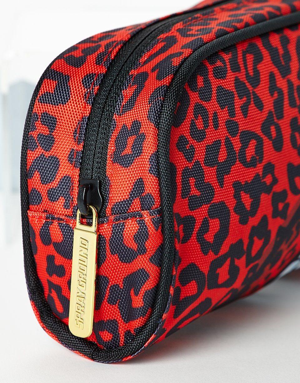 Sprayground RED LEOPARD LIPS PENCIL CASE